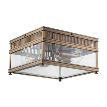 Plafoniera exterioara Elstead HOLBORN metal, sticla, bronz, transparent, E27, IP44 - HOLBORN-F-DB