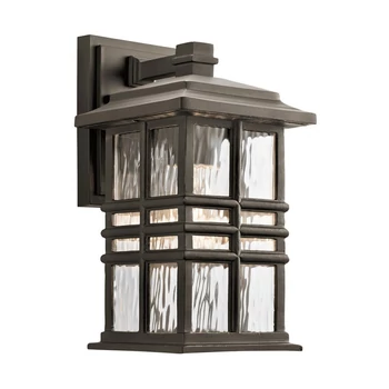 Aplica de perete exterioara Elstead BEACON SQUARE metal, sticla, bronz, E27, IP44 - KL-BEACON-SQUARE-S-OZ