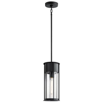 Pendul exterior Elstead CAMILLO metal sticla negru transparent E27 IP44 - KL-CAMILLO-P-TBK