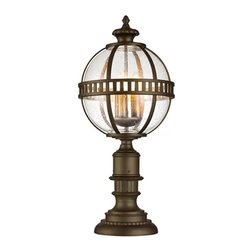 Lampadar exterior Elstead HALLERON metal, sticla, bronz, transparent, E14, IP44 - KL-HALLERON-3M-BU