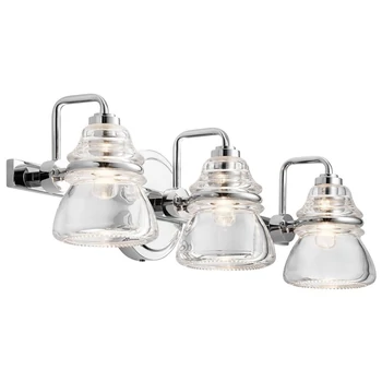 Aplica de perete pentru baie Elstead TALLAND metal, sticla, crom, transparent, G9, IP44 - KL-TALLAND3-PC-BATH