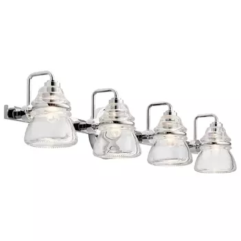 Aplica de perete pentru baie Elstead TALLAND metal, sticla, crom, transparent, G9, IP44 - KL-TALLAND4-PC-BATH