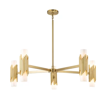 Candelabru Elstead metal, sticla, alama, E14 - ELS-MARVELE10-AB-OPAL