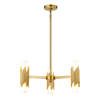 Candelabru Elstead metal, sticla, alama, opal, E14 - ELS-MARVELE6-AB-OPAL