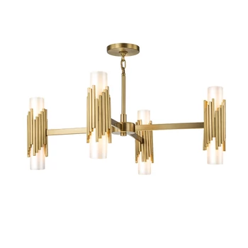 Candelabru Elstead metal, sticla, alama, opal, E14 - ELS-MARVELE8-AB-OPAL