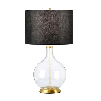 Veioza Elstead ORB sticla, metal, textil, transparent, alama, negru, E27 - ORB-CLEAR-AB-BLK