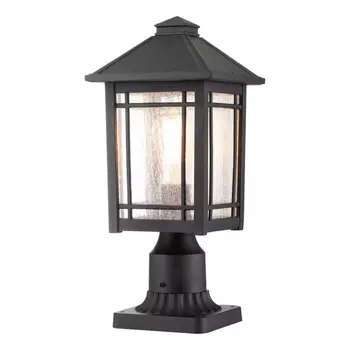 Lampadar exterior Elstead CEDAR POINT metal, sticla, negru, E27, IP44 - QZ-CEDAR-POINT3-M-BK