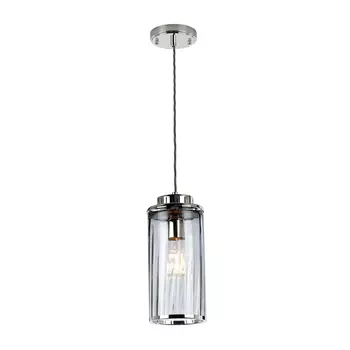 Pendul Elstead RENO metal, sticla, nichel, transparent, E27 - RENO-P-SMOKE