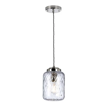 Pendul Elstead SOLA metal, sticla, nichel, transparent, E27 - SOLA-P