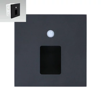 Corp de iluminat pentru scari Emithor VIX plastic, negru, LED, 4000K, 1W, 50lm - 70424