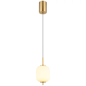 Pendul Globo EWALD metal, sticla, alama, negru, alb, LED, 7W, 3000K, 703Lm - 15217H