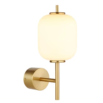 Aplica de perete Globo EWALD metal, sticla, alama, negru, alb, LED, 7W, 3000K, 606Lm - 15217W