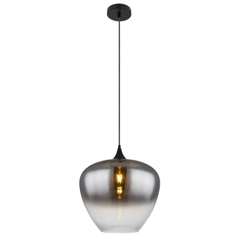 Pendul Globo MAXY metal, sticla, negru, fumuriu, E27 - 15548H2