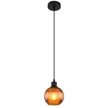 Pendul Globo ZUMBA metal, sticla, negru, bronz, E27 - 15638B