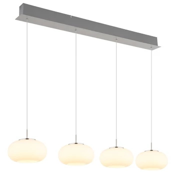 Pendul Globo QUINTARA metal, sticla, nichel, alb, LED, 24W, 3000K, 2000Lm - 15744-4HN