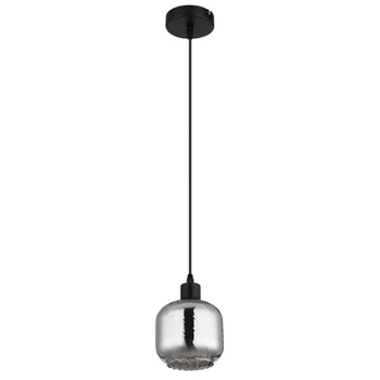Pendul Globo XIA metal, sticla, negru, alb, fumuriu, E27 - 15754H