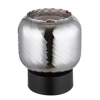 Veioza Globo XIA metal, sticla, negru, fumuriu, E27 - 15754T