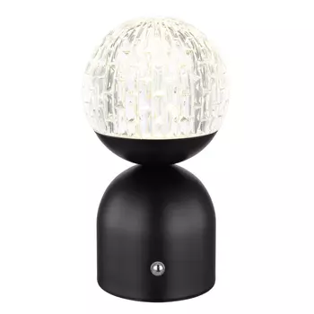 Veioza Globo JULSY metal, acril, negru, transparent, LED, 2700K-6500K, 2.5W, 173lm - 21007S