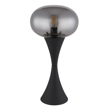 Veioza Globo LULA metal, sticla, negru, fumuriu, E14 - 21027S