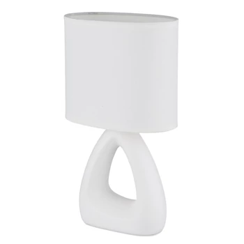 Veioza Globo TRIANGLE ceramic, textil, alb, E14 - 21731W