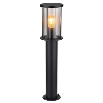 Lampadar exterior Globo GRACEY metal, sticla, negru, fumuriu, E27, IP54 - 31362