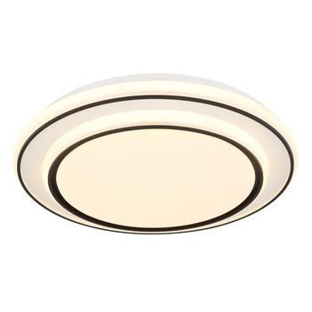 Plafoniera Globo LOGAN metal, acril, alb, negru, LED, 24W, 3000K, 1400lm - 48136-24