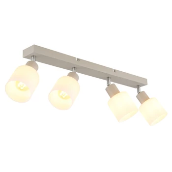Plafoniera Globo TRENT metal, sticla, nisipiu, alb, E14 - 54114-4