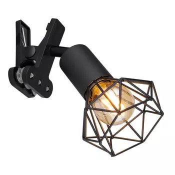 Lampa cu clema Globo XARA I metal, plastic, negru, E14 - 54802SK