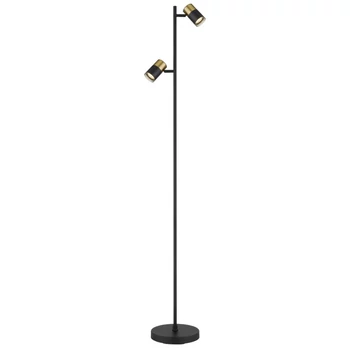 Lampadar Globo BRISBON metal, negru, alama, GU10 - 57850S