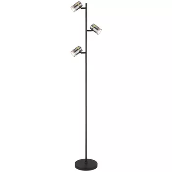 Lampadar Globo TRABBY metal, sticla, negru, fumuriu, GU10 - 57916S