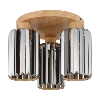 Plafoniera Globo RUN metal, cristal, maro, fumuriu, E27 - 60220346
