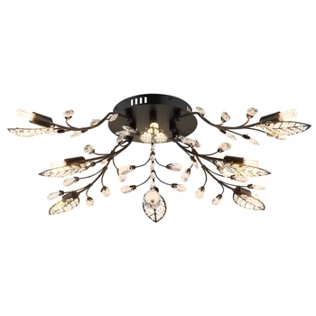 Plafoniera Globo JANIS metal, acril cristal, negru, transparent, G9 - 63007-8