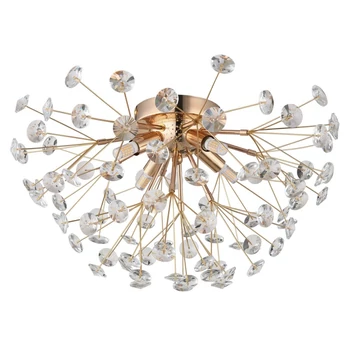 Plafoniera Globo KATRINA metal, cristal, auriu, transparent, G9, 14W, 3000K, 1400Lm - 64135D