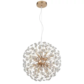 Pendul Globo KATRINA metal, auriu, cristal, transparent, G9, 28W, 3000K, 350Lm - 64135H1