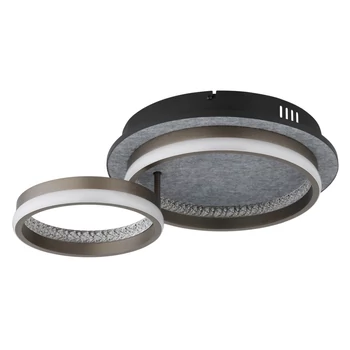 Plafoniera Globo DELLA metal, plastic, gri, negru, alb, transparent, LED, 30W, 3000-4000-6000K, 1200Lm - 67179D1