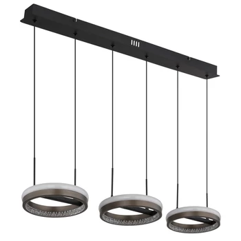 Pendul Globo DELLA metal, plastic, negru, gri, alb, LED, 40W, 3000-4000-6000K, 1400 Lm - 67179H2