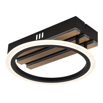 Plafoniera Globo BLEVINS metal, lemn, plastic,  negru, maro, alb, LED, 10W, 3000-4200-6000K, 580Lm - 67360D1