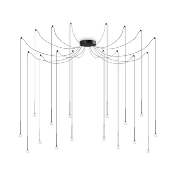 Pendul IdealLux LUCCIOLA SP16 NERO metal, plastic, negru, LED, 3000K, 16W, 1150lm - 284002