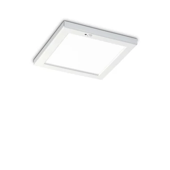 Plafoniera IdealLux AURA PL SQUARE BIANCO SENSOR plastic, alb, senzor de miscare, LED, 3000K, 20W, 1950lm - 290843