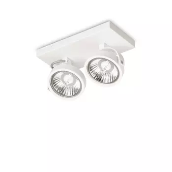 Spot IdealLux KONIG PL2 BIANCO metal, alb, GU10-AR111, 3000K, 10W, 800lm - 300559