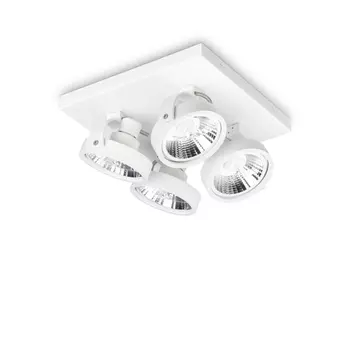 Spot IdealLux KONIG PL4 BIANCO metal, alb, GU10-AR111, 3000K, 10W, 800lm - 300573