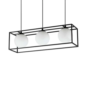 Pendul IdealLux LINGOTTO SP3 metal, sticla, negru, alb, E14 - 304144