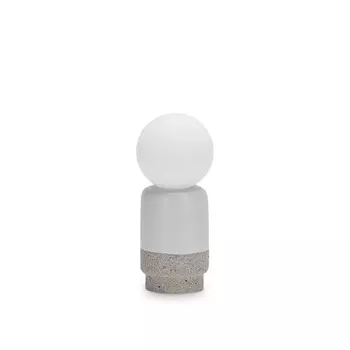 Veioza IdealLux CREAM TL1 D22 ceramica, sticla, gri, alb, G9 - 305264
