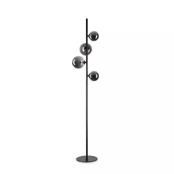 Lampadar IdealLux PERLAGE PT4 NERO metal, sticla, negru, fumuriu, G9, 3000K, 3W, 370lm - 306988