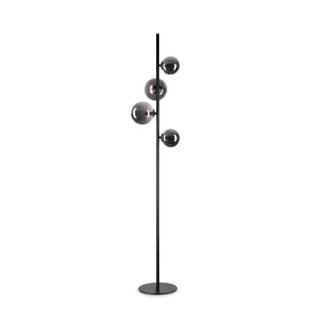 Lampadar IdealLux PERLAGE PT4 NERO metal, sticla, negru, fumuriu, G9, 3000K, 3W, 370lm - 306988