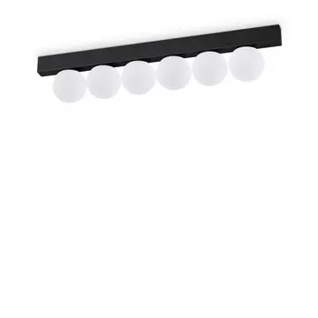 Plafoniera IdealLux PING PONG PL6 metal, sticla, negru, alb, LED, 3000K, 18W, 1500lm - 313290