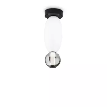 Plafoniera IdealLux LUMIERE-1 PL metal, sticla, negru, alb, gri, LED, 3000K, 18W, 1450lm - 314235