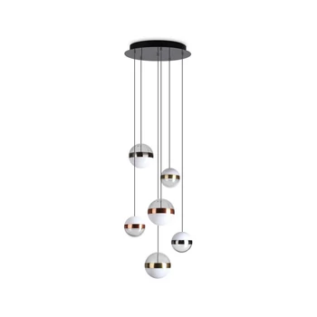 Pendul IdealLux GALAXY SP6 metal, acril, negru, multicolor, LED, 3000K, 56W, 5750lm - 321172