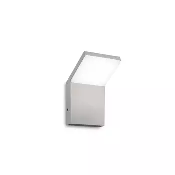 Aplica de perete exterioara IdealLux STYLE AP metal, plastic, gri, alb, 4000K, 9W, 1100lm, IP54 - 322643