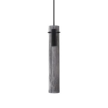Pendul IdealLux FLAM SP FUME' RIGATO metal, sticla, negru, fumuriu, LED, 10W, 3000K, 900Lm - 353883